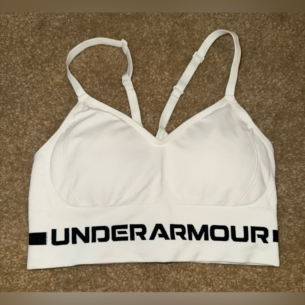 Like new! Women’s Under Armour White Sports Bra- Small